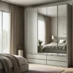 wardrobe with drawers and mirror